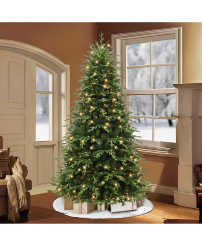 Puleo 7.5' Pre-lit Galveston Fir Tree With 800 Underwriters Laboratories Clear Incandescent Lights, 3485 T In Green