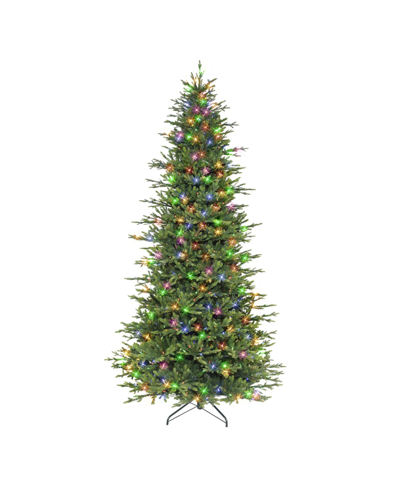Puleo 9' Pre-lit Slim Balsam Fir Tree With 700 Color Select Led Lights, 5285 Tips In Green