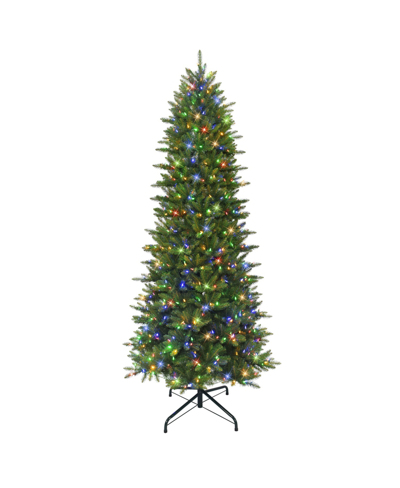 Puleo 9' Pre-lit Slim Fraser Fir Tree With 700 Color Select Led Lights, 2093 Tips In Green