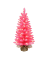 Puleo 3' Pre-lit Fashion Tree With 50 Underwriters Laboratories Clear Incandescent Lights And Burlap Base, In Pink