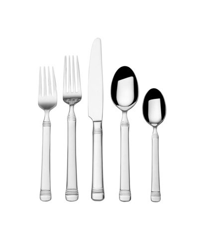 Fitz And Floyd Everyday Bistro Band 20 Pieces Flatware Set In Stainless