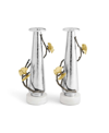 Michael Aram Butterfly Ginkgo Silver Candleholders, Set Of 2 In Gold-tone/silver-tone