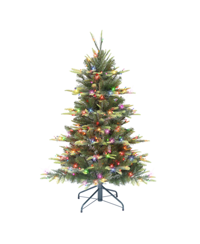 Puleo 4.5' Pre-lit Aspen Fir Tree With 250 Underwriters Laboratories Multi-color Incandescent Lights, 411 In Green