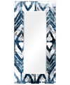 Empire Art Direct 'extraction' Rectangular On Free Floating Printed Tempered Art Glass Beveled Mirror, 72" X 36" In Indigo/white