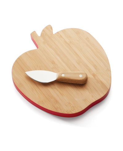 Kate Spade Knock On Wood Apple Cheese Board With Knife In Brown