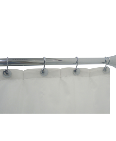 Lavender And Sage Adjustable Curtain Tension Shower Rod And Hooks, Set Of 13, 42" In Chrome