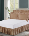 Bed Maker's Magic Skirt Ruffled Bedskirt, Full In Mocha