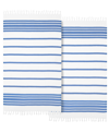 Linum Home Herringbone Pestemal 100% Turkish Cotton 2-pack Beach Towels In Royal Blue And White