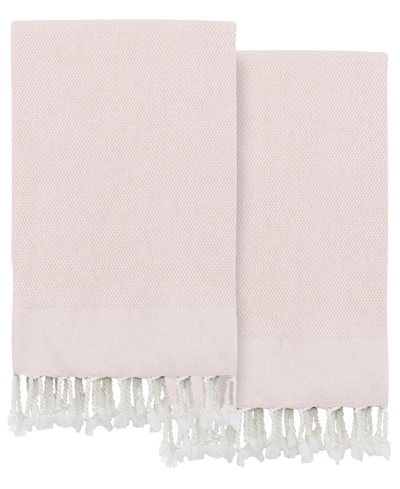 Linum Home Textiles Fun In Paradise Pestemal Pack Of 2 100% Turkish Cotton Beach Towel In Powder Pink