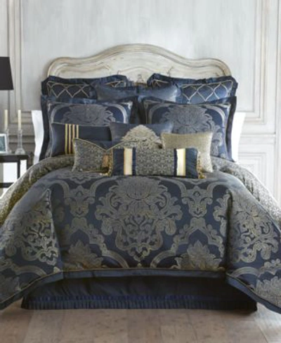 Waterford Vaughn Comforter Set In Navy/gold