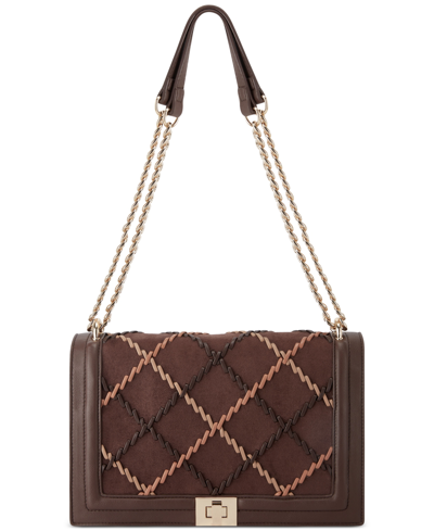 Inc International Concepts Ajae Flap Quilted Shoulder Bag, Created For Macy's In Dark Oak