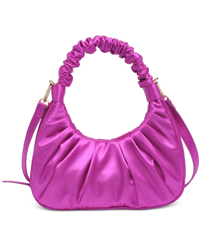 Urban Expressions Stormi Ruched Satin Convertible Crossbody With Removeable Strap In Purple
