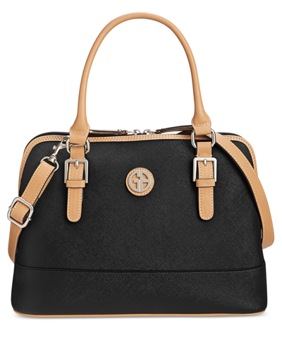 Giani Bernini Saffiano Dome Satchel, Created For Macy's In Black