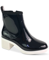 Kate Spade Puddle Ankle Rain Boots In Black/parchment