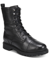 Zodiac Bruna Womens Leather Ankle Combat & Lace-up Boots In Black