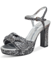 Kate Spade Women's Miya Glitter Ankle-strap Sandals In Black Silver