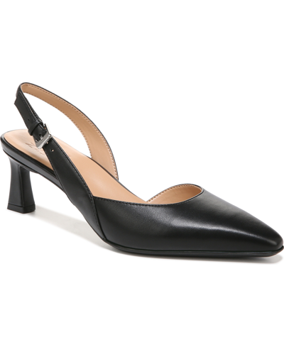 Naturalizer Dalary Slingback Pointed Toe Pump In Black Leather