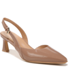 Naturalizer Felicia Womens Leather Slingback Pumps In Taupe Patent Leather