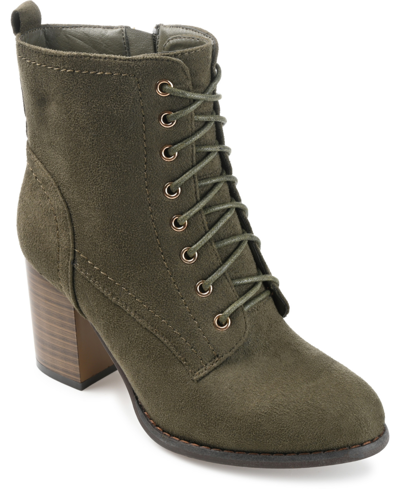 Journee Collection Journee Baylor Lace-up Boot In Olive