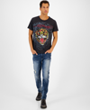 ED HARDY MEN'S FADED BLACK TIGER GRAPHIC CREWNECK SHORT-SLEEVE T-SHIRT