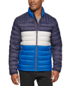 Tommy Hilfiger Men's Packable Quilted Puffer Jacket In Royal Blue Combo