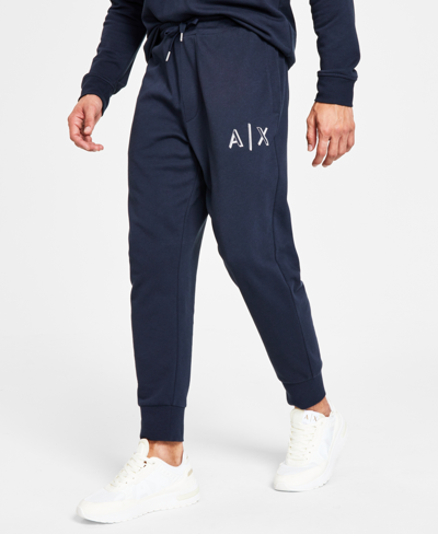 Armani Exchange A X  Men's Icon Logo Sweatpants, Created For Macy's In Navy Blue