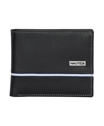 Nautica Men's Bifold Leather Wallet In Black
