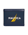 NAUTICA MEN'S LOGO RUBBER LEATHER BIFOLD WALLET