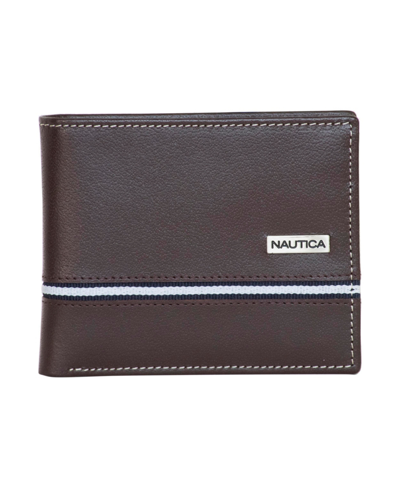 Nautica Men's Bifold Leather Wallet In Brown