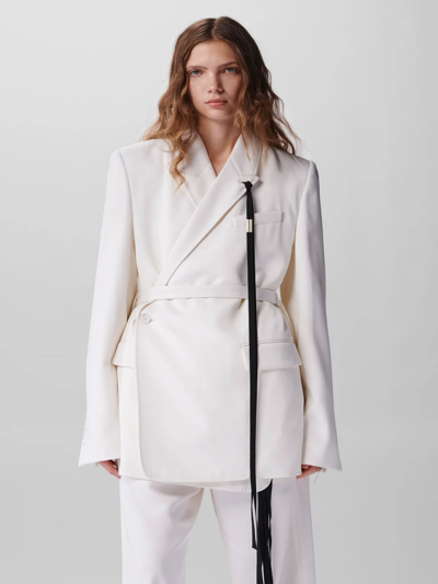 ジャケット ANN DEMEULEMEESTER 'Agnes' blazer jacket White Ann Demeulemeester Agnes Blazer Jacket - White