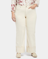 Nydj Teresa Deep Cuff Wide Leg Jeans In White Creek