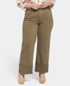 Nydj Teresa Deep Cuff Wide Leg Jeans In Ripe Olive