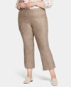 Nydj Pull-on Ankle Slim Bootcut Faux Suede Pants In Saddlewood