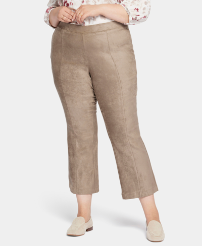 Nydj Plus Size Slim Bootcut Pull-on Pants In Saddlewood