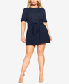 City Chic Trendy Plus Size Tie Point Dress In Navy