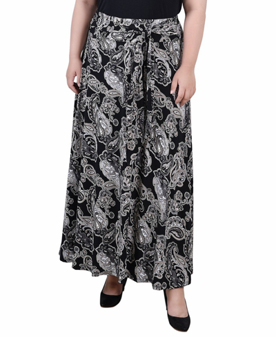 NY COLLECTION PLUS SIZE MAXI WITH SASH WAIST TIE SKIRT