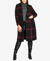 CITY CHIC TRENDY PLUS SIZE CHECKMATE COAT