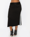 COIN 1804 PLUS SIZE SEQUIN SIDE CONTRAST FOLD OVER MIDI SKIRT
