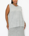 COIN PLUS SIZE COZY SHELL TANK TOP WITH GUNMETAL