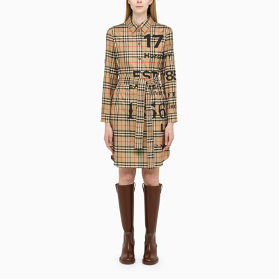 Burberry Check Motif Cotton Chemisier In Multicolor