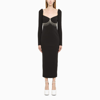 Anouki Back Split Bustier Sheath Dress With Crystals In Black