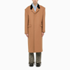 Marni Single-breasted Virgin Wool Coat In Beige