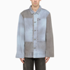 OBJECTS IV LIFE BLUE/GREY COTTON SHIRT,001202040422CO/M_OBJEL-PATBLU_323-XL