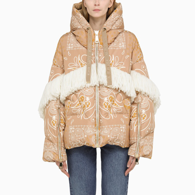 Khrisjoy Down Jacket New Khris Bandana Sand-coloured In Beige