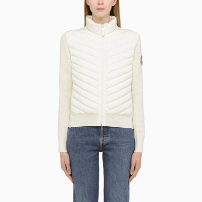 Canada Goose Cream-coloured Cardigan In Wool And Nylon In White