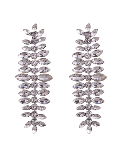 Nicole Miller Marqui Stone With Silver-tone Drop Earring In Silver-tone/crystal