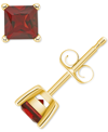 Macy's Garnet (2-1/2 Ct. T.w.) Stud Earrings In 14k Yellow Gold (also In Peridot & Citrine) In Gold