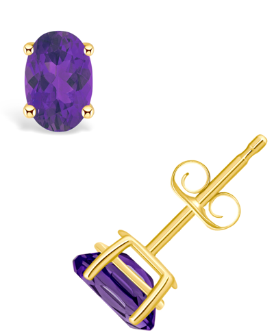 MACY'S AMETHYST (7/8 CT. T.W.) STUD EARRINGS IN 14K YELLOW GOLD OR 14K WHITE GOLD