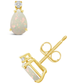 Macy's Opal (3/8 Ct. T.w.) And Diamond Accent Stud Earrings In 14k Yellow Gold Or 14k White Gold In Gold