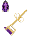 MACY'S AMETHYST PEAR STUD EARRINGS (3/8 CT. T.W.) IN 14K GOLD